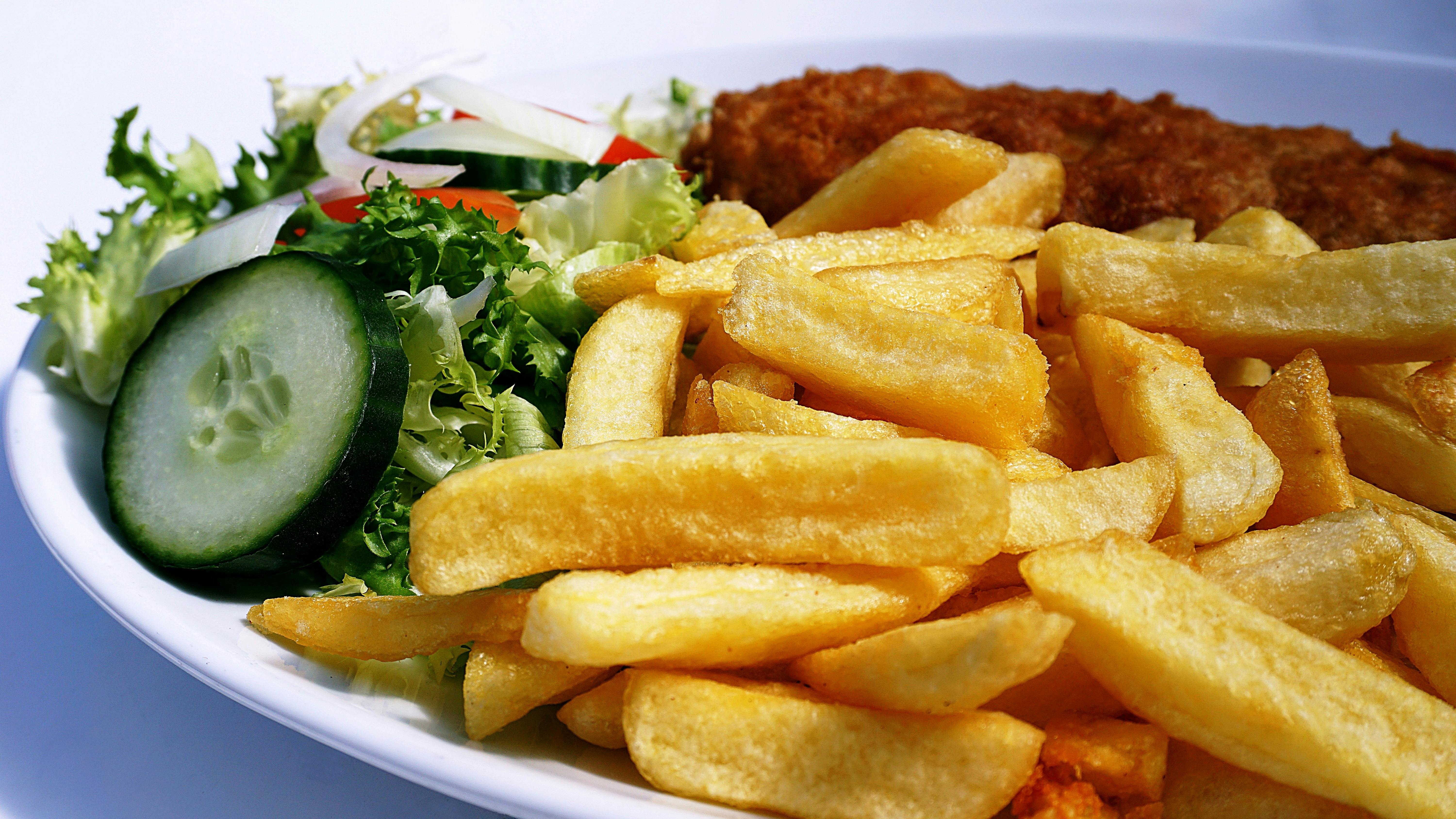 Fries And Salad